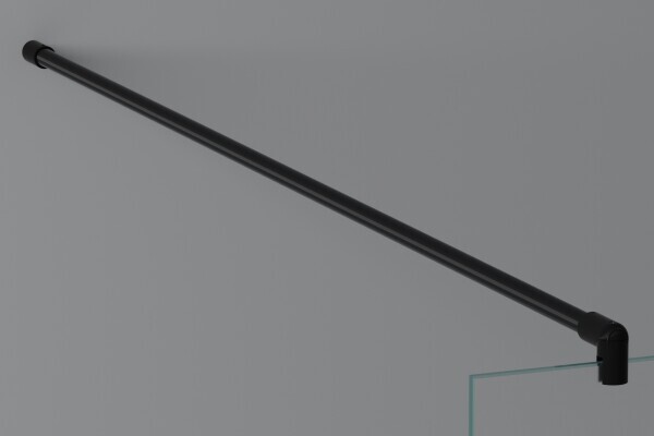 Schwarz matte Glashalterung für Stabilisationsstangen mit 16mm Durchmesser und Glasstärken zwischen 6 mm und 10 mm mit Maßen