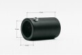 Schwarz matte Wandhalterung für Stabilisationsstangen mit 16mm Durchmesser mit Maßen