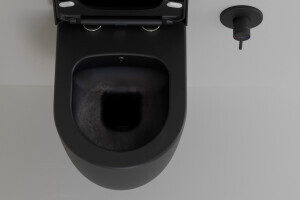 H&auml;nge WC mit Bidetfunktion Vitra Wasserhahn - Lifa Schwarz Matt 49 cm