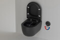 WC mit Bidetfunktion in Schwarz matt mit Vitra Wasserhahn f&uuml;r Warmwasser vom Typ Lifa