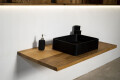 Waschtischplatte mit schwarzem Aufsatzwaschbecken aus der Eiche Holz 0114