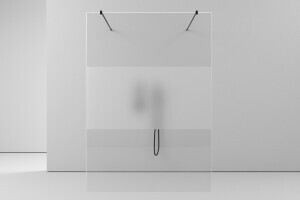 Duschwand teilsatiniert Glas in Schwarz vom Typ 3