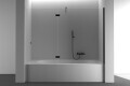 Duscht&uuml;r f&uuml;r eine Badewanne in Schwarz mit Seitenteil vom Typ87