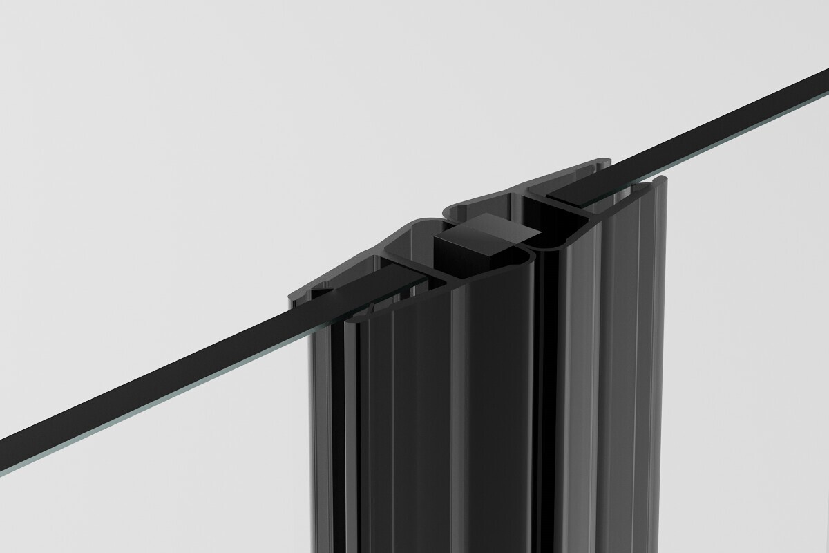 Klebedichtung für Glastüren, 250 cm, transparent schwarz