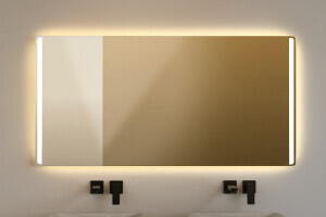 Badspiegel mit seitlicher LED Beleuchtung filigran nach Ma&szlig;