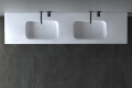 Waschbeckenunterschrank Lysta aus Eiche mit Doppel Waschbecken