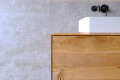 Waschbeckenunterschrank aus Eiche mit 2 Schubladen und 2 Aufsatzwaschbecken 180x46x35 - Ansicht 3