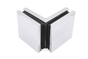 Eckverbinder "Cube" 90° Glas-Glas Chrom