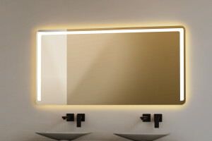 Eckiger Spiegel LED Beleuchtung Heizfunktion