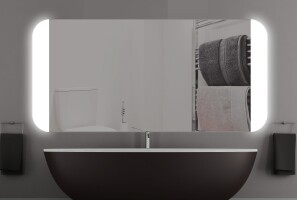 Badezimmerspiegel Beschlagfrei und Licht Sensor nach Maß - Ansicht 1