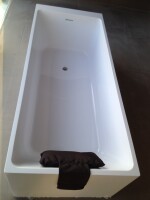 Freistehende Mineralguss Badewanne "Angularo" aus Solid Surface in Glanz oder Matt 1690x690x500 mm - Ansicht 5