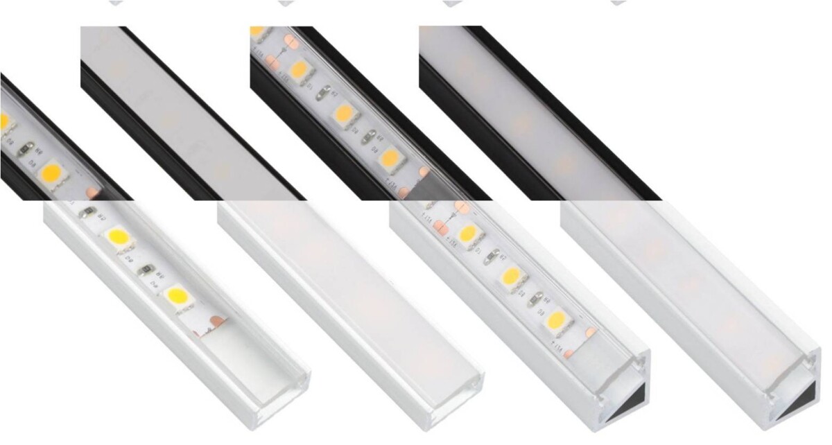 weißes Aluminium LED Einbau Profil, slim, 2,32 x 0,8cm