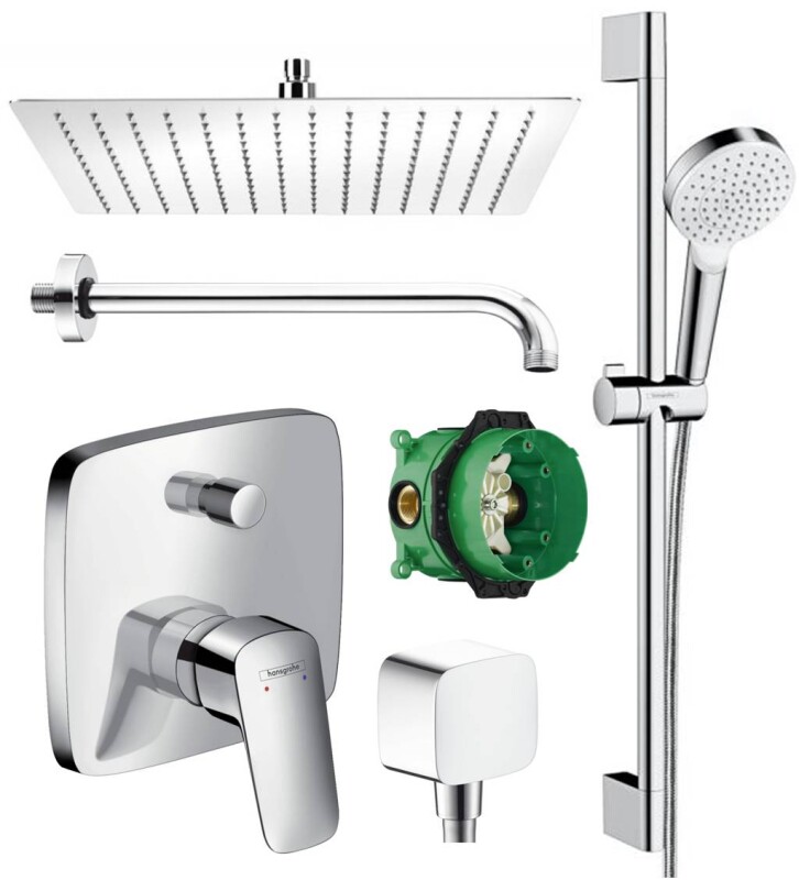 Unterputz Duschsystem mit Kopfbrause 300 x 300 Hansgrohe Logis Duscharmatur Set 
