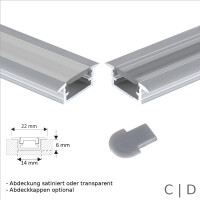 LED Aluprofil Aluminium Profil Halterung f&uuml;r LED Streifen