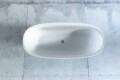 Freistehende Badewanne aus Mineralguss Wave wei&szlig; Matt 170x75x55 cm - Ansicht 3