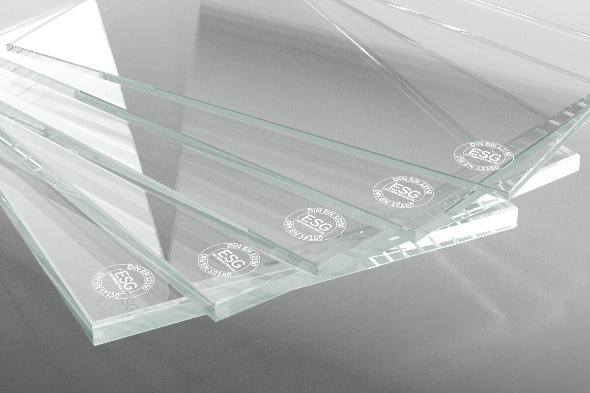 Sicherheitsglas Echtglas Glasscheiben 4mm ESG geschliffene Kanten Hustenschutz 