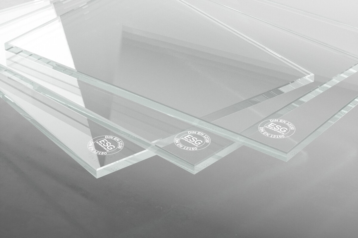 ESG-Weissglas 10mm Kanten gesäumt 1 m² 