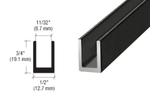 Aluminium U-Profil für Nassverglasung 6-8mm 200cm -...