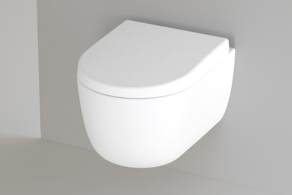 Raumspar Toilette Wand hängend - Lifa Weiß Matt 49 cm