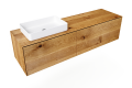 Badezimmerm&ouml;bel Holz mit Aufsatzwaschbecken, 3 Schubladen