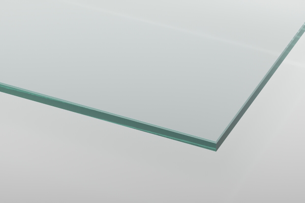 Glasplatte Klarglas ESG nach Maß 8mm Dicke bis 240 x 480 cm polierte Kanten. 