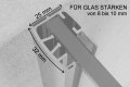 Wandprofil Duschkabine Chrom f&uuml;r 8mm Glas 200 cm - Shorty - Ansicht 6