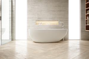 Freistehende Badewanne Livorno 168x86cm Weiß matt badena®