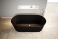 Schwarz matte freistehende Badewanne 