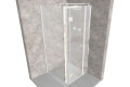 Eckdusche ESG Glas 90x90 cm, Linksanschlag ebenerdig Typ 28