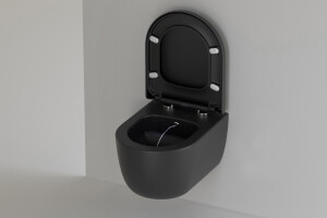 H&auml;nge WC mit Bidetfunktion - Lifa Schwarz Matt 49 cm