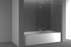 Duscht&uuml;r f&uuml;r Badewanne mit festem Seitenteil in einer Nische nach Ma&szlig; - Typ 87