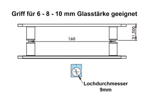 Griffstange Sleek Chrom 21cm - Doppelgriff f&uuml;r...