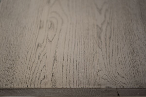 Waschtisch Eiche mit geraden Kanten wei&szlig;grau gebeizt - 262 x 40 x 4 cm