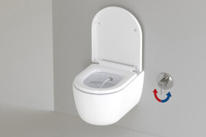 H&auml;nge WC mit Bidet und VitrA Warmwasser Anschluss -...