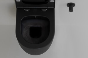 WC Komplettset schwarz matt inkl. Duschfunktion mit Geberit und Vitra Zubeh&ouml;r