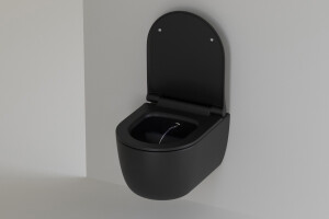 H&auml;nge WC mit Bidetfunktion Slim Deckel - Lifa Schwarz Matt 49 cm