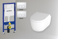 Raumspar Toilette Komplettset wei&szlig; matt Geberit DuofixBasic UP-Sp&uuml;lelement 112cm - Ansicht 1