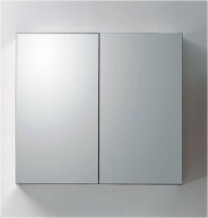 Aluminium Spiegelschrank 100 cm mit 2 Ablagef&auml;chern