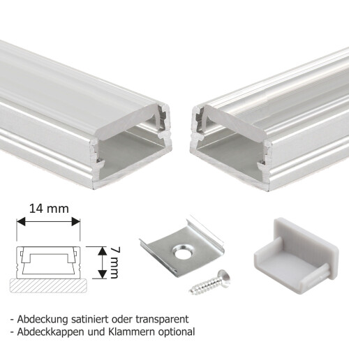 LED Aluprofil Aluminium Profil Halterung für LED Streifen - Ansicht 7